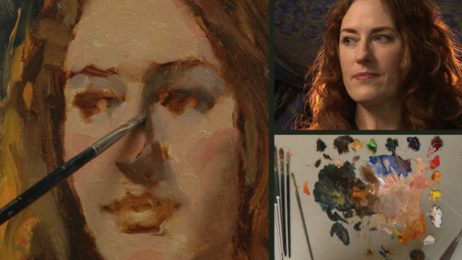 Bryce Liston oil painting backlit portrait