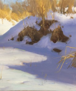 Josh Clare oil painting the winter landscape